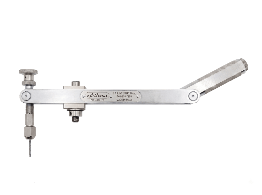 How to unfold the eL Brutus Model 5 screw extractor tool and use it to remove difficult coin slot and torq set screws from aircraft panel for annual inspections